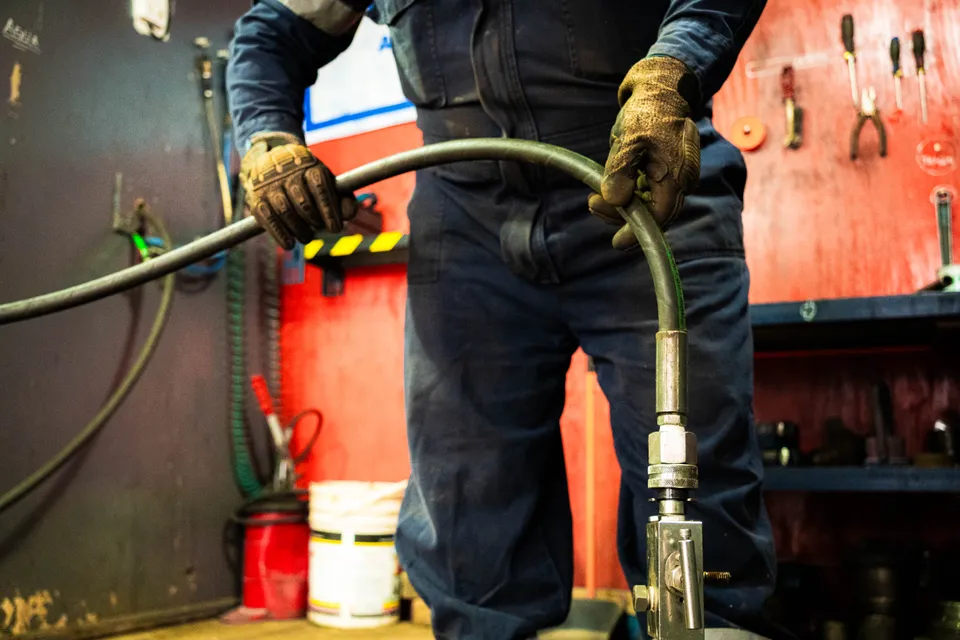 Carga de gas para ensayo hidrostático